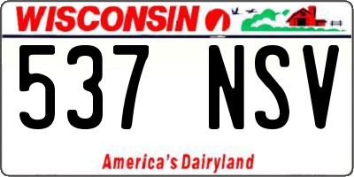 WI license plate 537NSV
