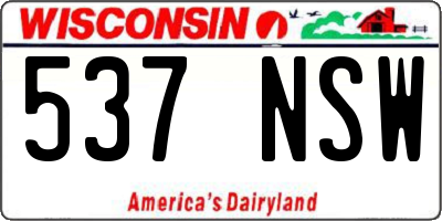 WI license plate 537NSW