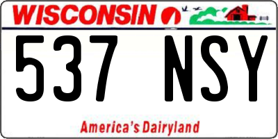 WI license plate 537NSY