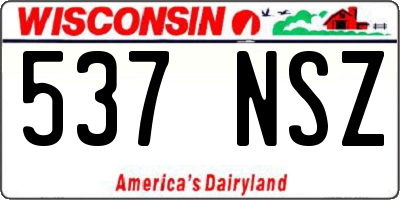 WI license plate 537NSZ