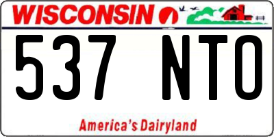 WI license plate 537NTO
