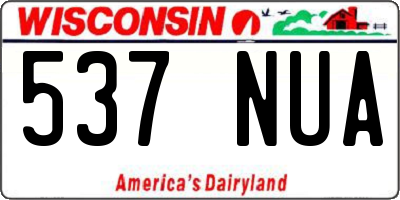 WI license plate 537NUA