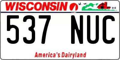 WI license plate 537NUC