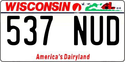 WI license plate 537NUD