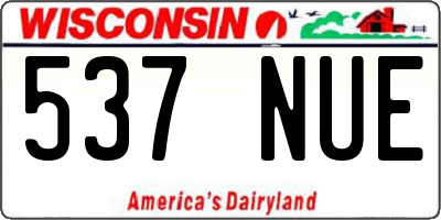 WI license plate 537NUE