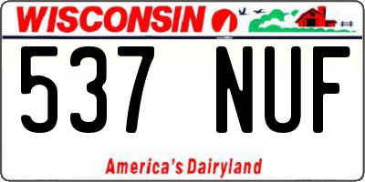 WI license plate 537NUF