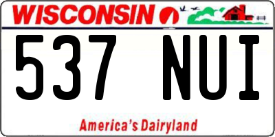 WI license plate 537NUI