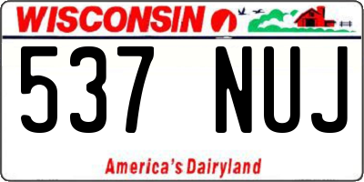 WI license plate 537NUJ