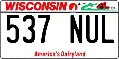 WI license plate 537NUL