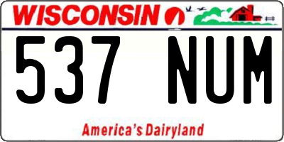 WI license plate 537NUM
