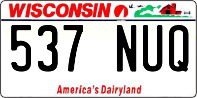 WI license plate 537NUQ