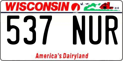 WI license plate 537NUR