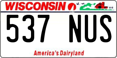 WI license plate 537NUS