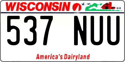 WI license plate 537NUU