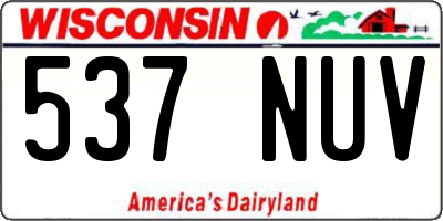 WI license plate 537NUV