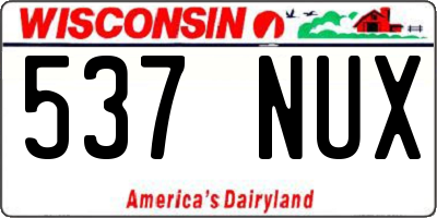 WI license plate 537NUX