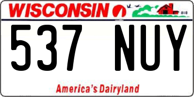 WI license plate 537NUY