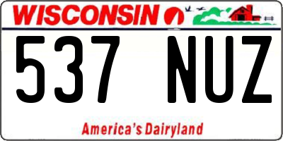 WI license plate 537NUZ