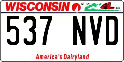 WI license plate 537NVD