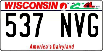 WI license plate 537NVG