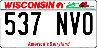 WI license plate 537NVO