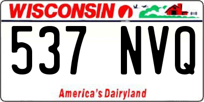 WI license plate 537NVQ