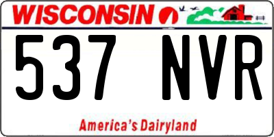 WI license plate 537NVR