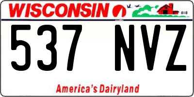 WI license plate 537NVZ
