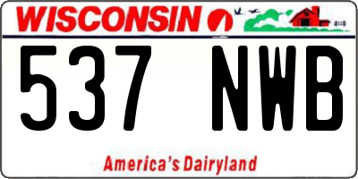 WI license plate 537NWB