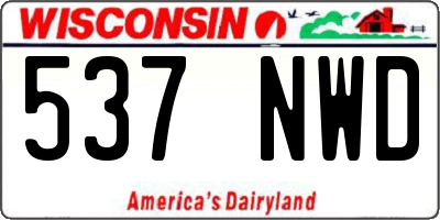 WI license plate 537NWD