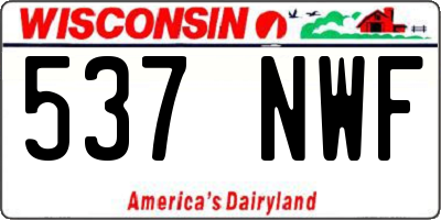 WI license plate 537NWF