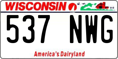 WI license plate 537NWG