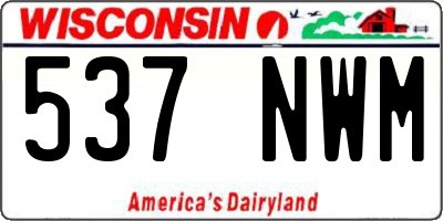 WI license plate 537NWM