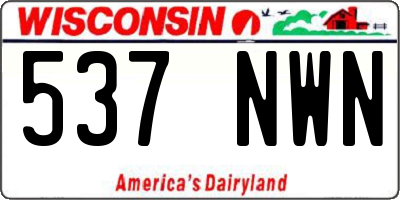WI license plate 537NWN