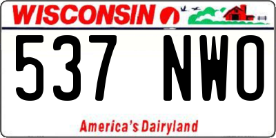 WI license plate 537NWO