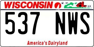WI license plate 537NWS