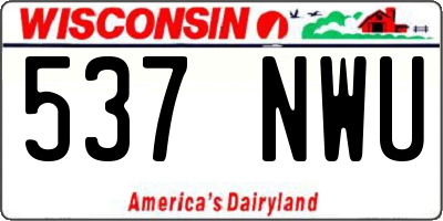 WI license plate 537NWU
