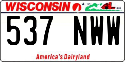 WI license plate 537NWW