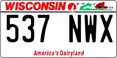WI license plate 537NWX