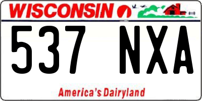 WI license plate 537NXA