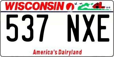 WI license plate 537NXE