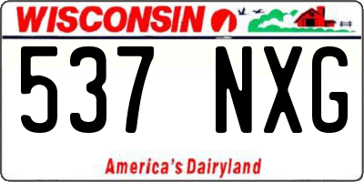 WI license plate 537NXG
