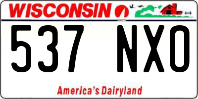 WI license plate 537NXO