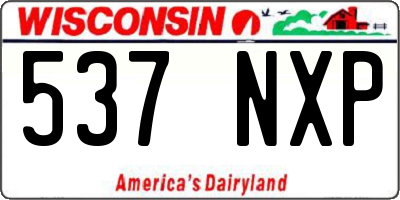 WI license plate 537NXP