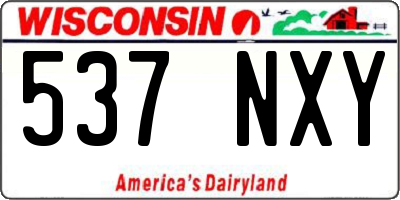 WI license plate 537NXY