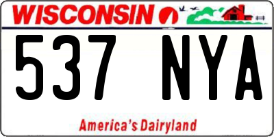 WI license plate 537NYA
