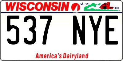 WI license plate 537NYE