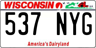 WI license plate 537NYG