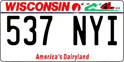 WI license plate 537NYI