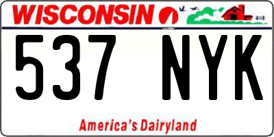 WI license plate 537NYK